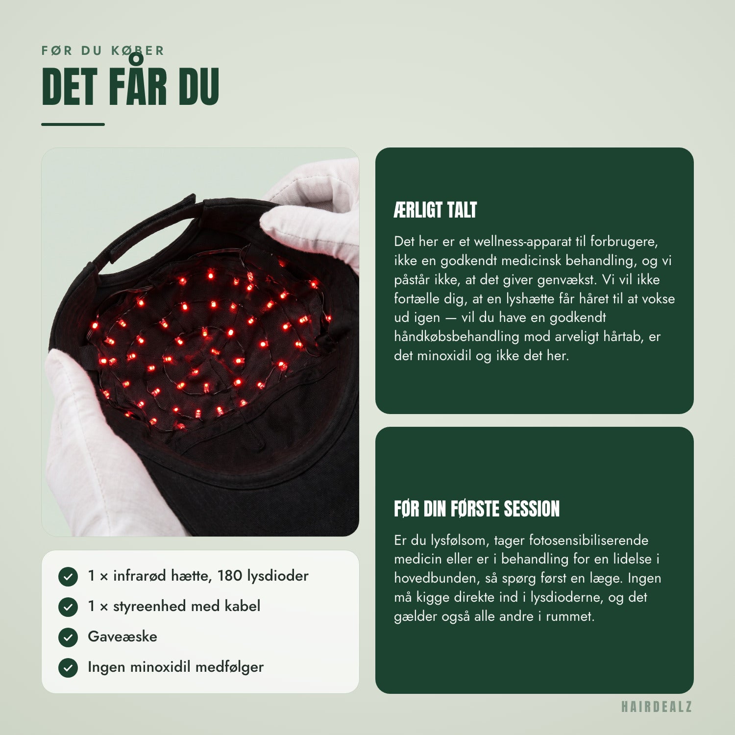 Før du køber — Det får du
