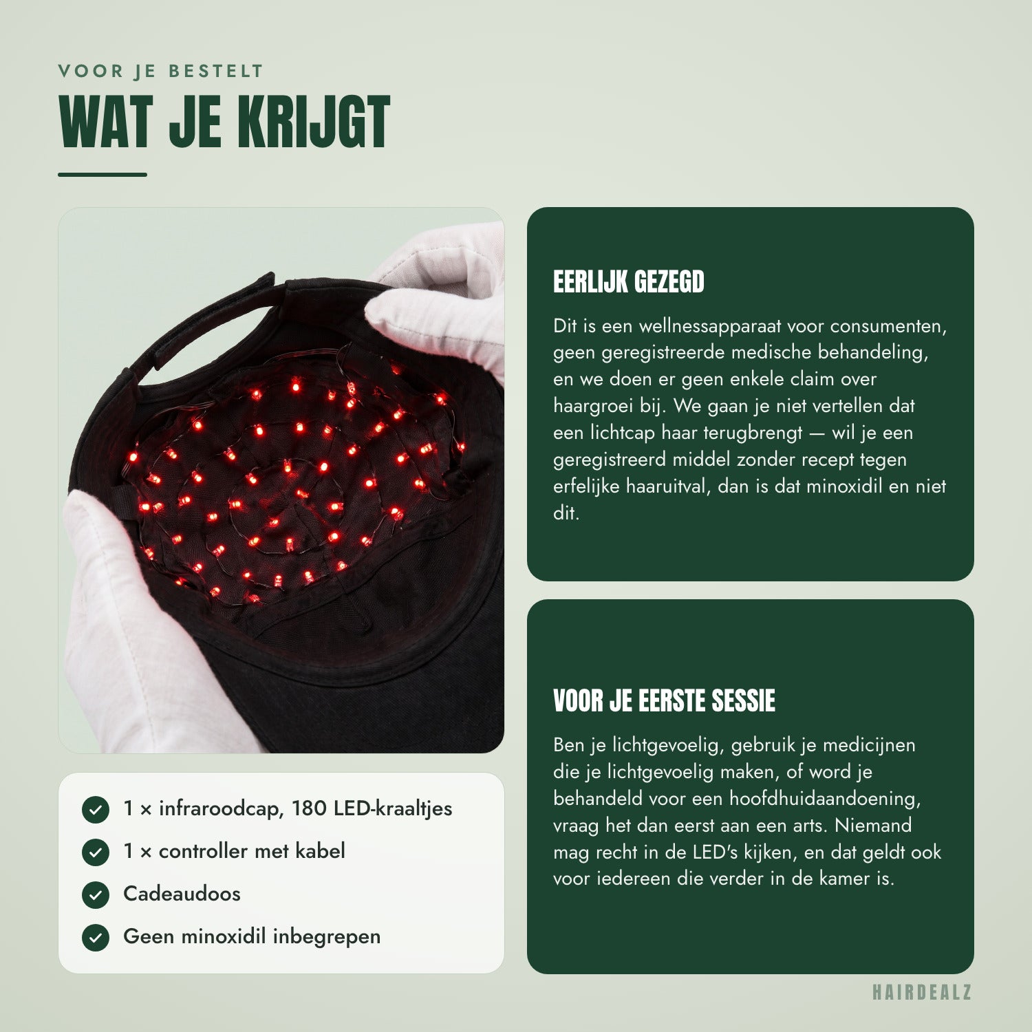 Voor je bestelt — Wat je krijgt