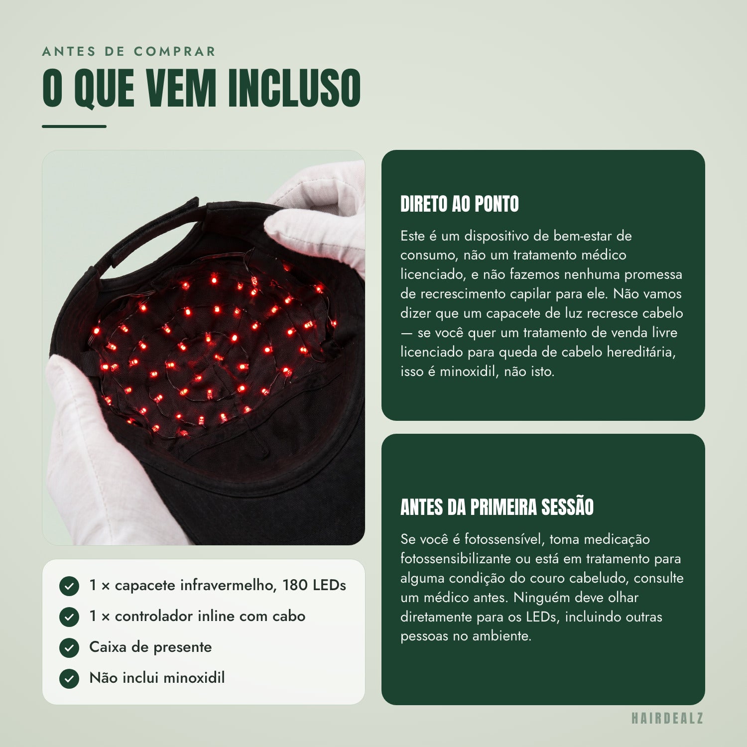 Antes de comprar — O que você recebe