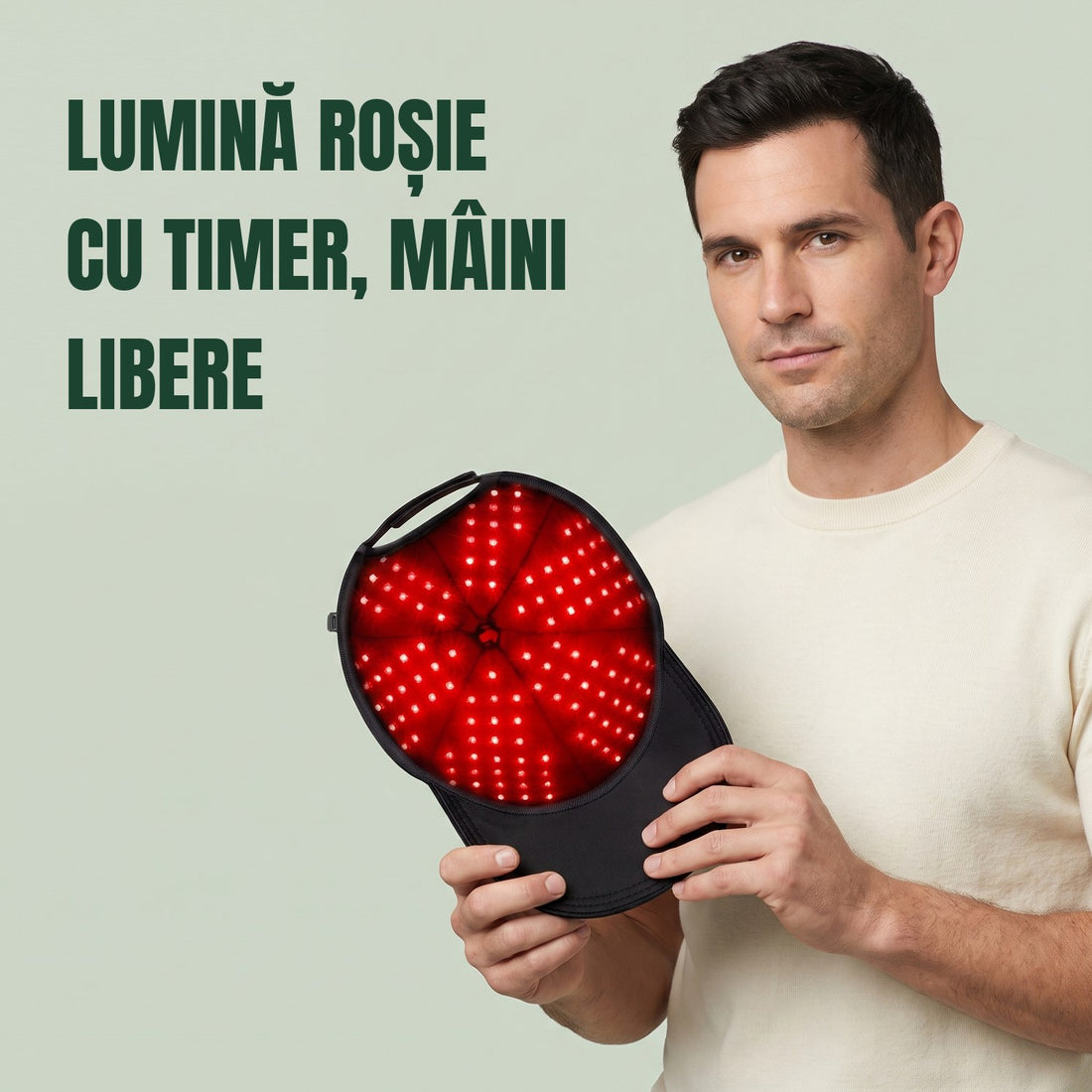 Cască infraroșu pentru creșterea părului, cu 180 LED-uri roșii în interior
