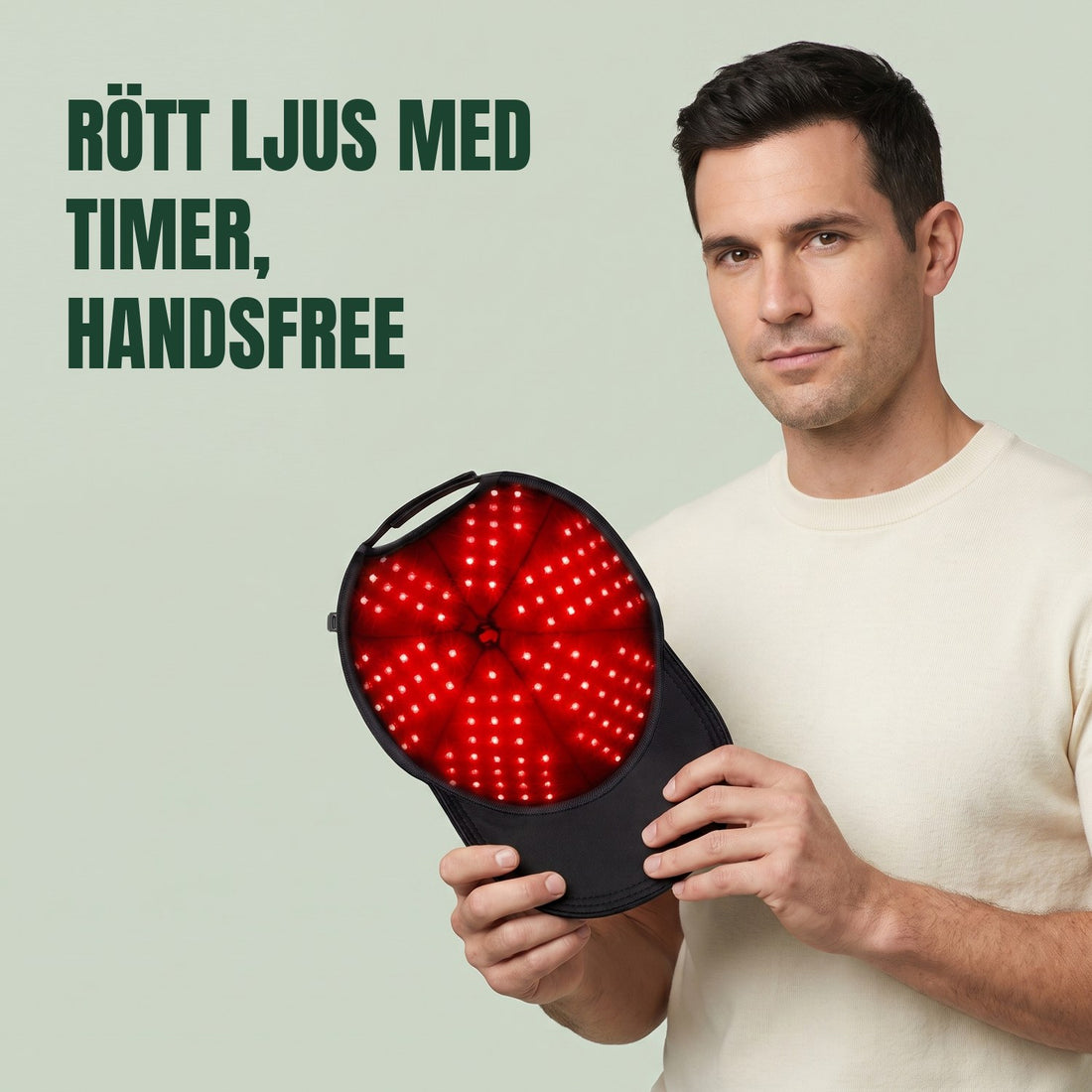 Infraröd hårväxtmössa med 180 röda LED-lampor i fodret