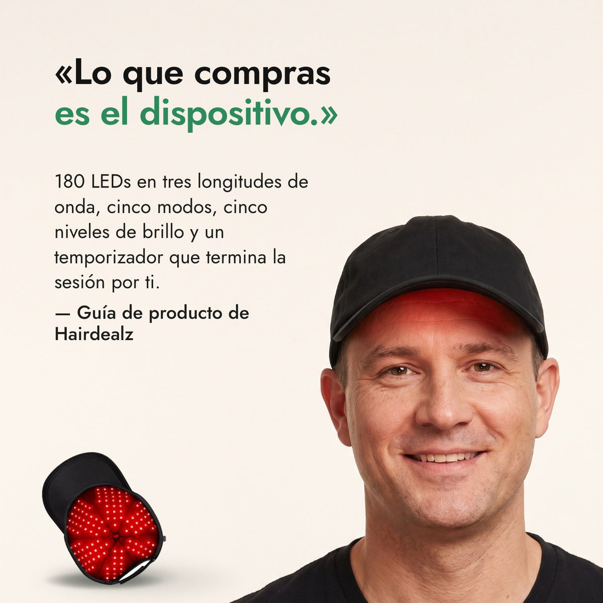 Lo que compras es el dispositivo. — Guía de producto de Hairdealz
