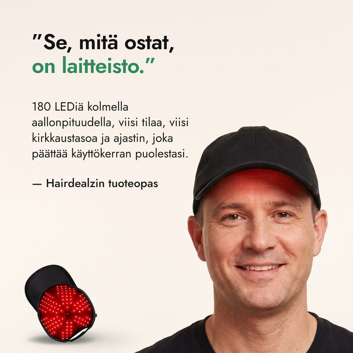 Se, mitä ostat, on laitteisto. — Hairdealzin tuoteopas