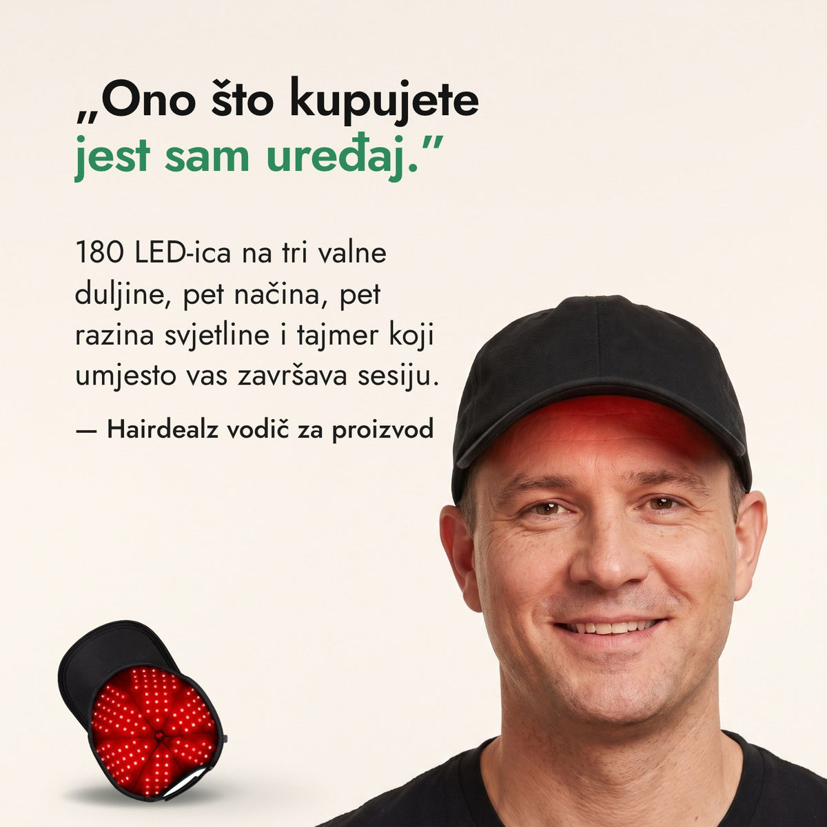 Ono što kupujete jest sam uređaj. — Hairdealz vodič za proizvod
