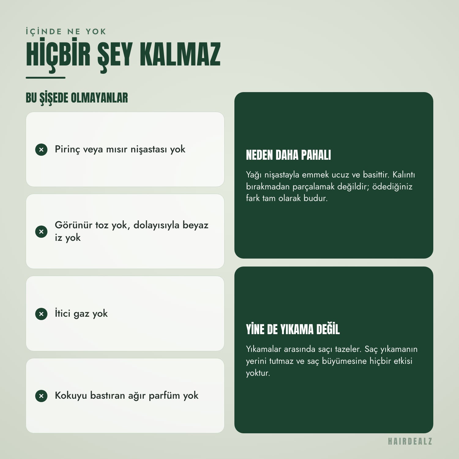 K18 AirWash kuru şampuanda olmayanlar