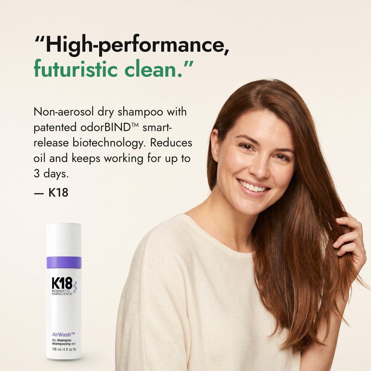 High-performance, futuristic clean. — K18