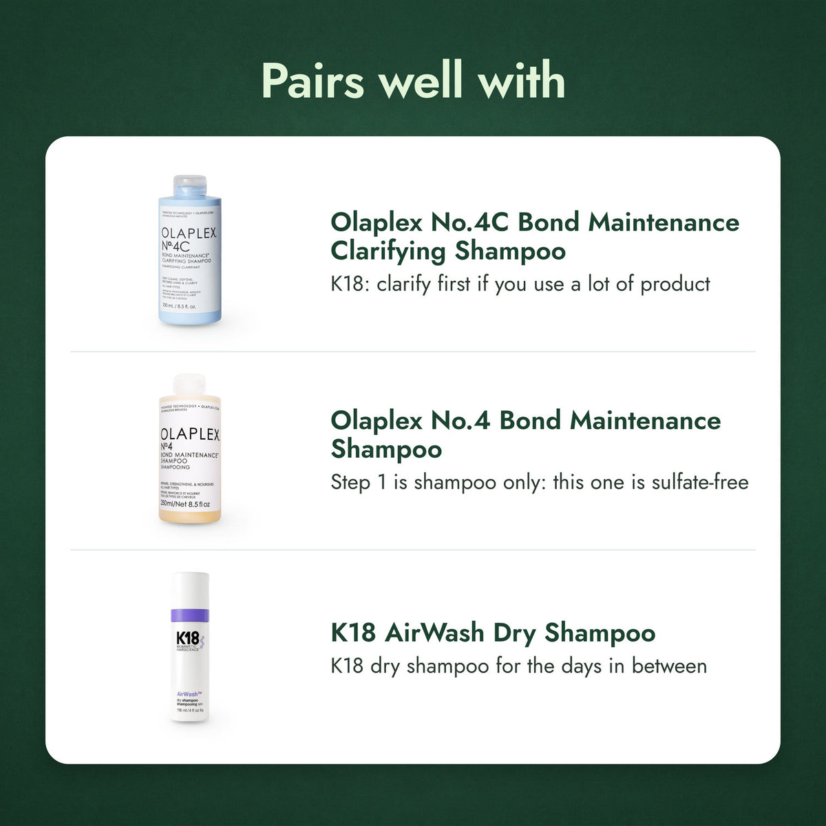 K18 Leave-In Molecular Repair Hair Mask: free gifts and what goes with it