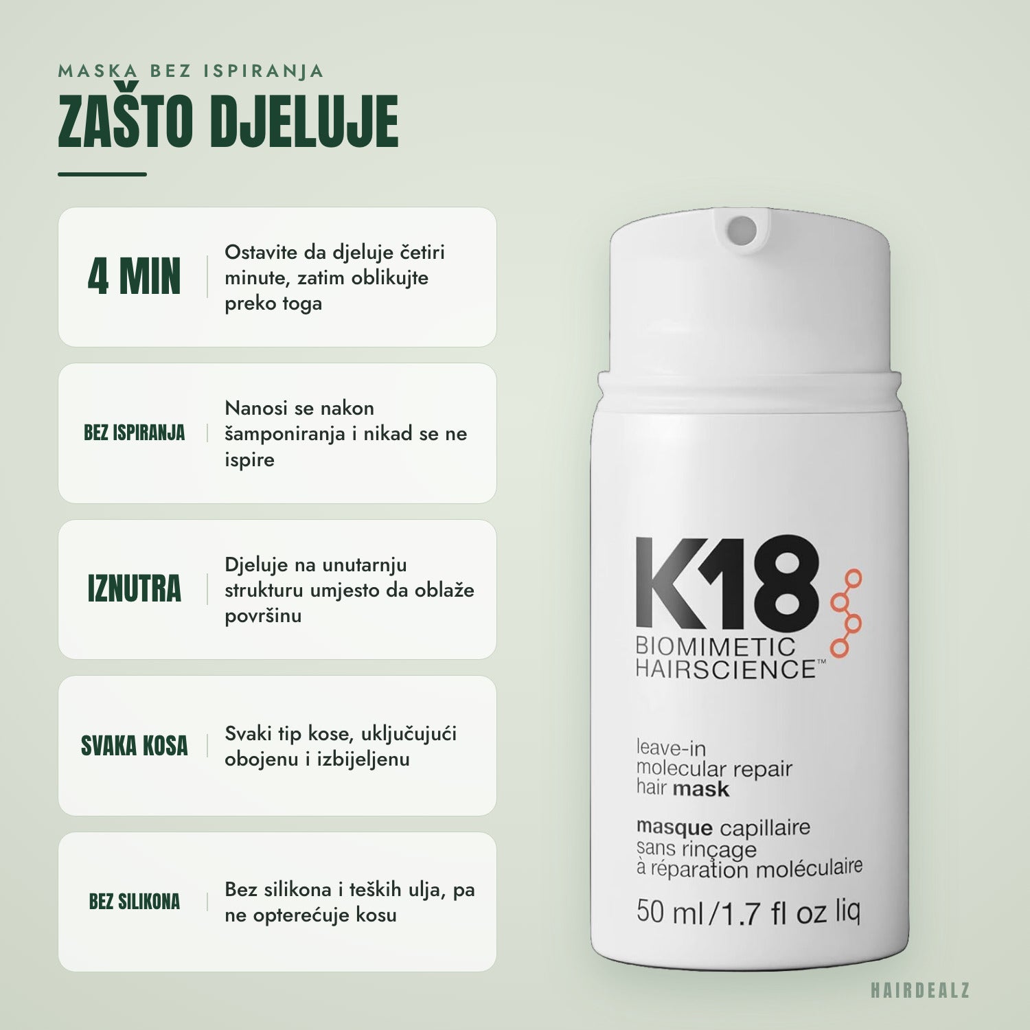 Zašto djeluje K18 leave-in molekularna maska za regeneraciju