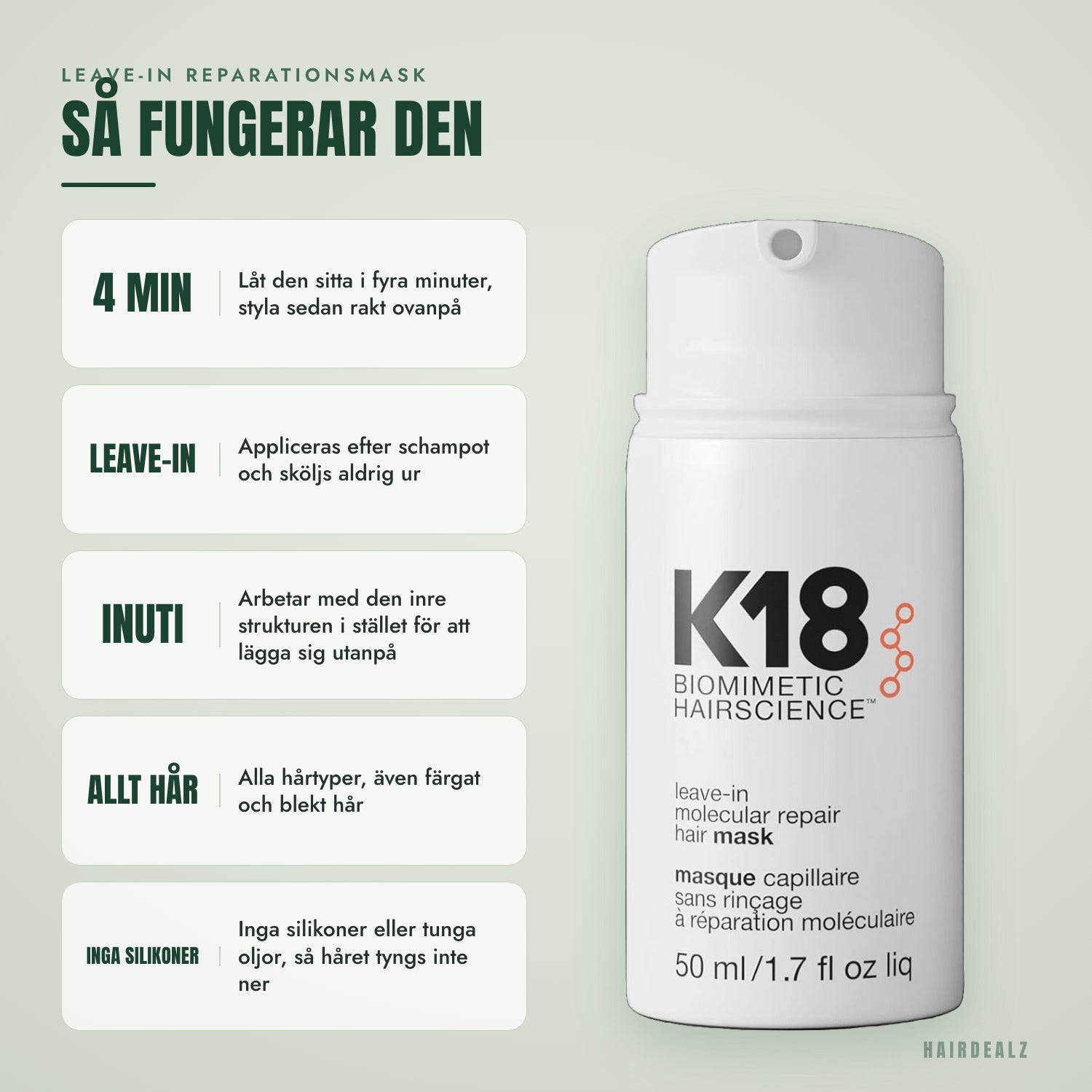 Varför K18 leave-in molecular repair mask fungerar