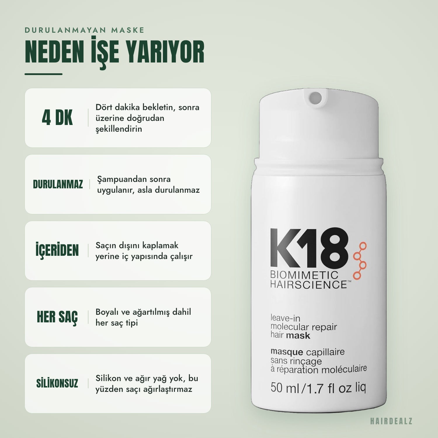 K18 durulanmayan moleküler onarım maskesi neden işe yarar