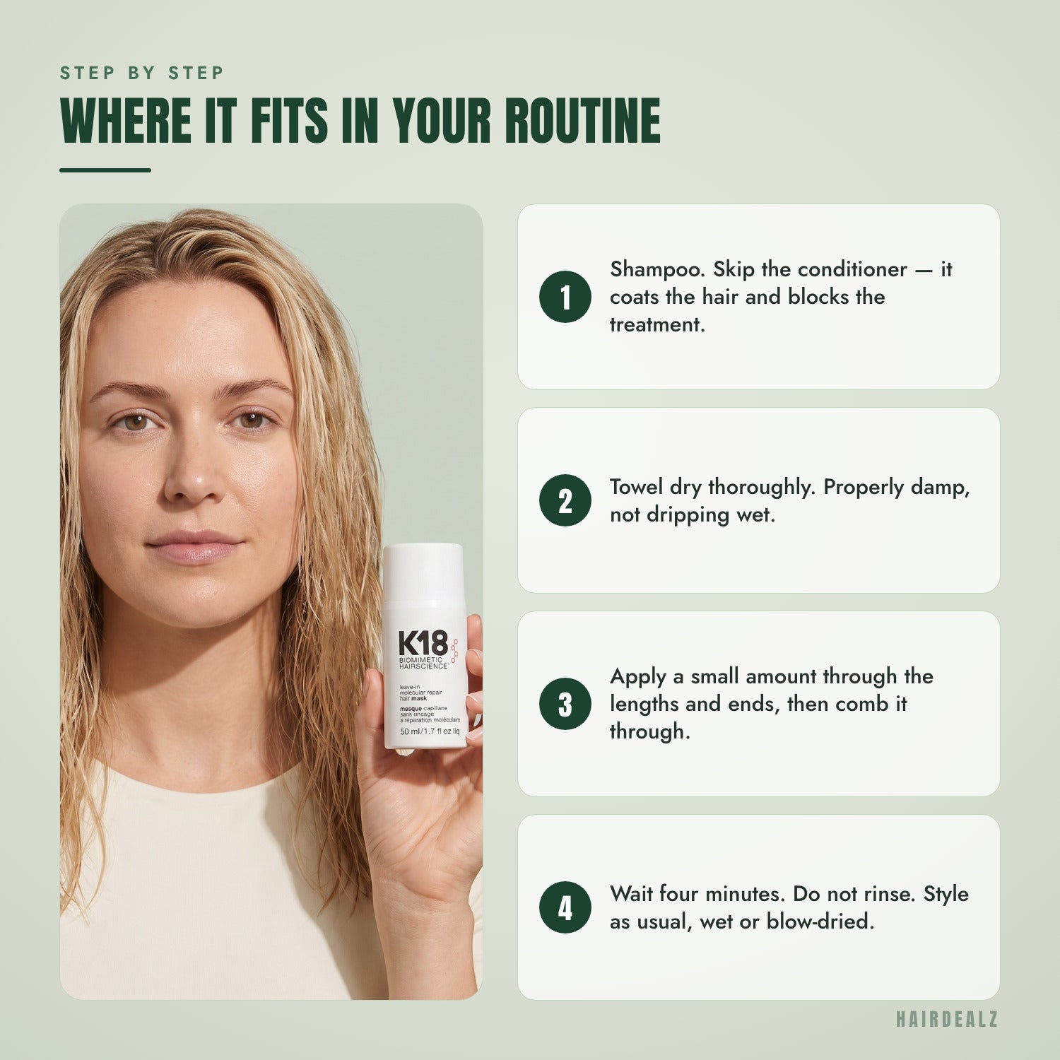 Where the K18 leave-in mask fits into your wash routine