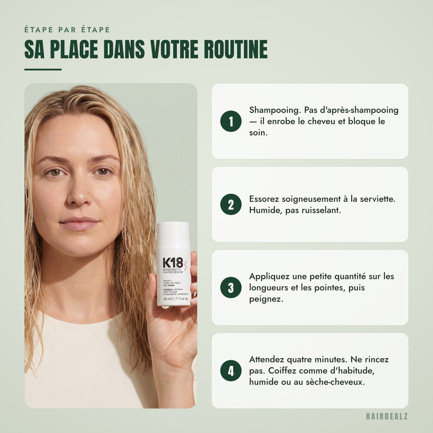 La place du masque K18 leave-in dans votre routine de lavage