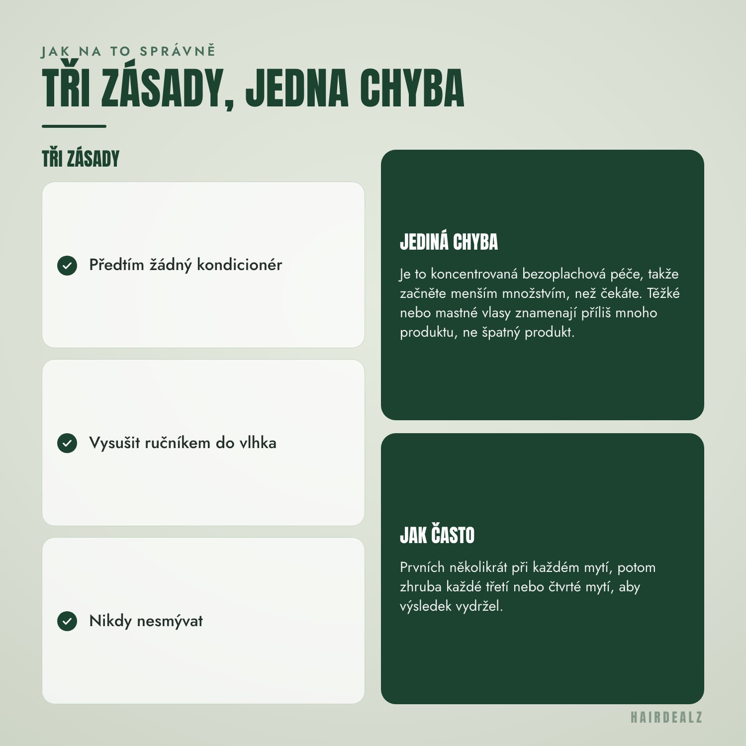 Tři pravidla pro používání masky K18 leave-in