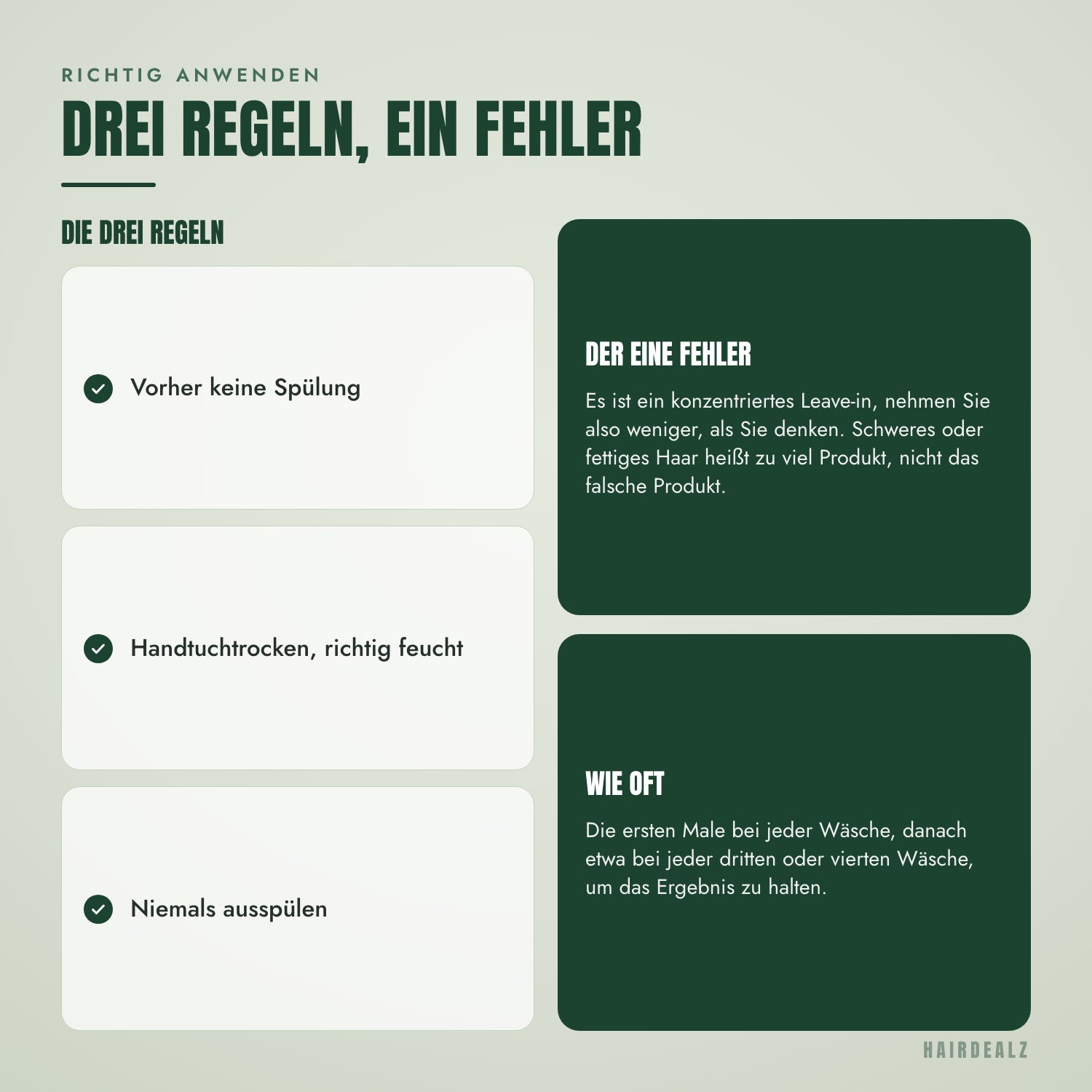 Die drei Regeln für die Anwendung der K18 Leave-in Maske
