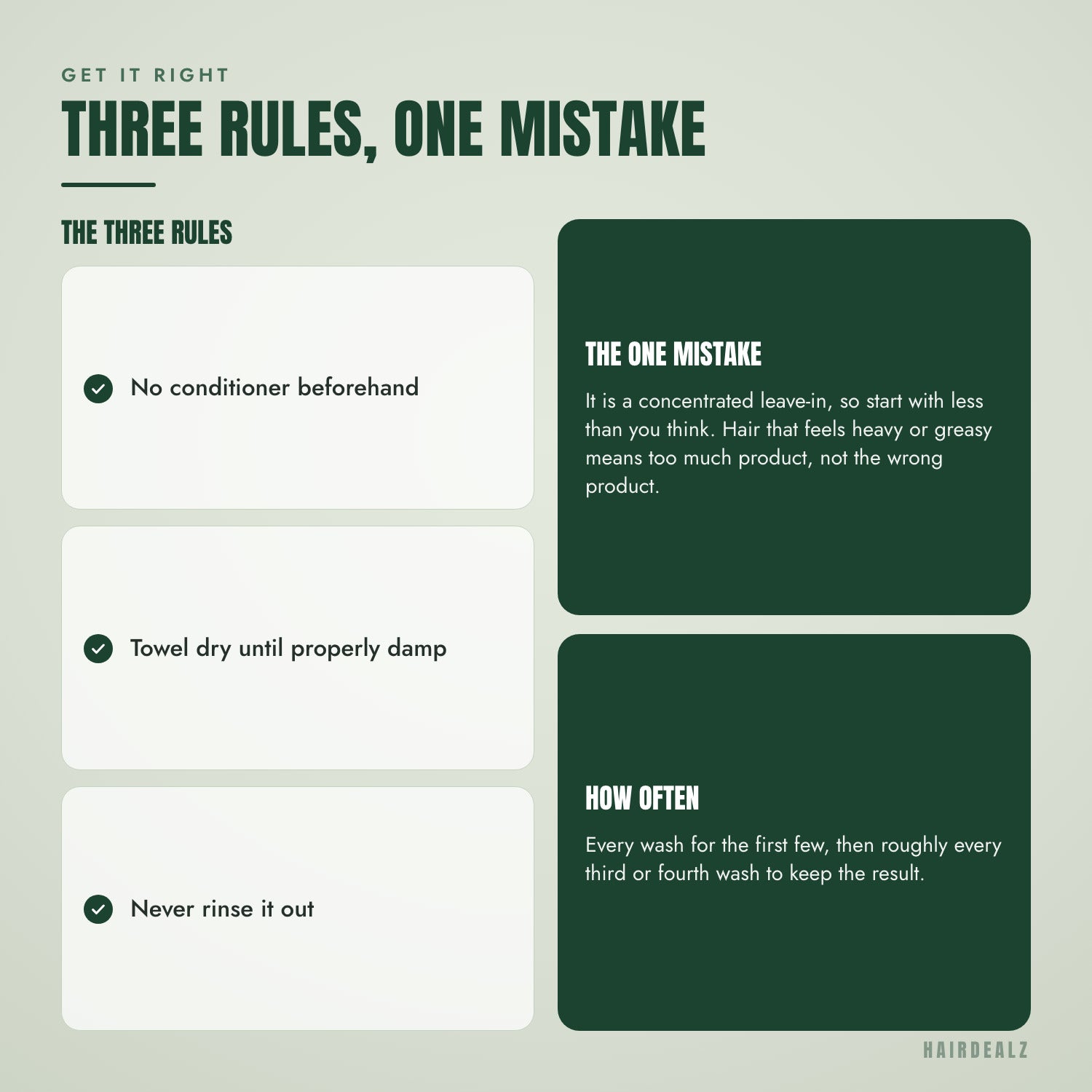 The three rules for using the K18 leave-in mask