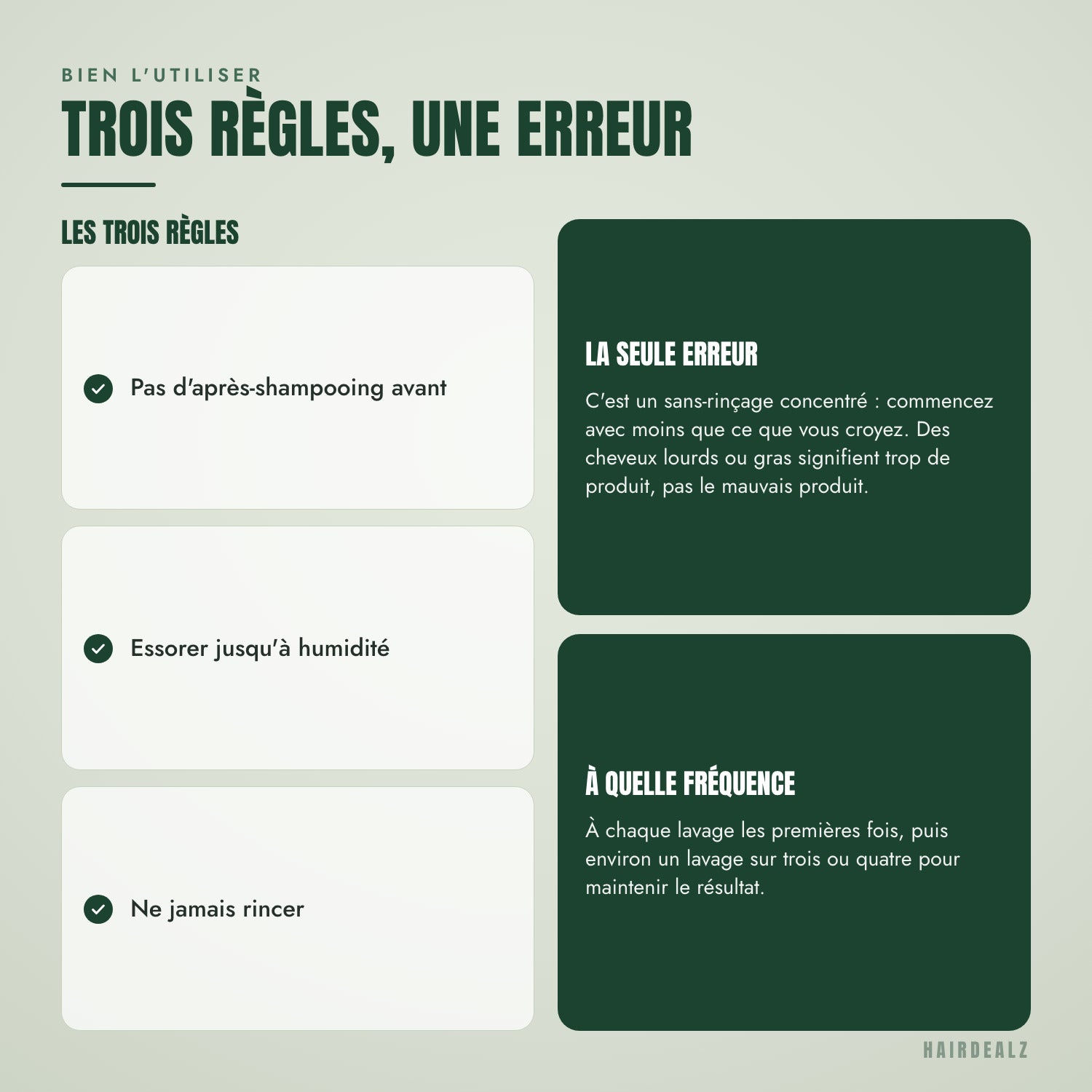 Les trois règles d'utilisation du masque K18 leave-in