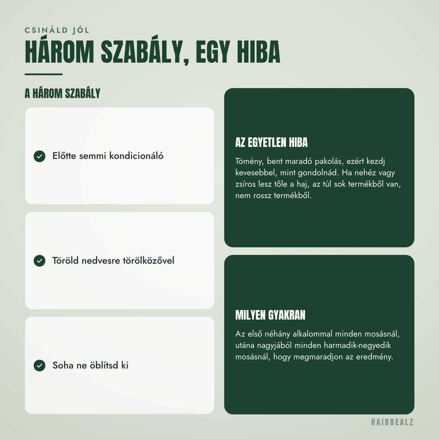 A három szabály a K18 leave-in maszk használatához