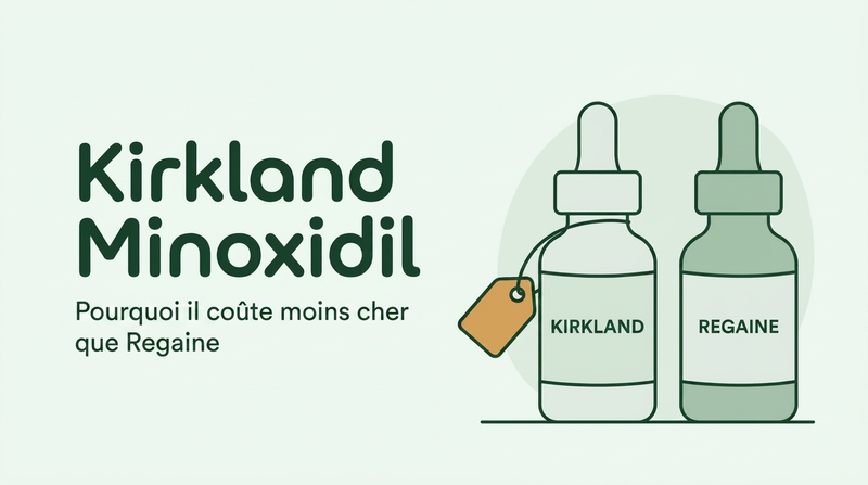 Pourquoi le Kirkland minoxidil coûte moins cher que Regaine