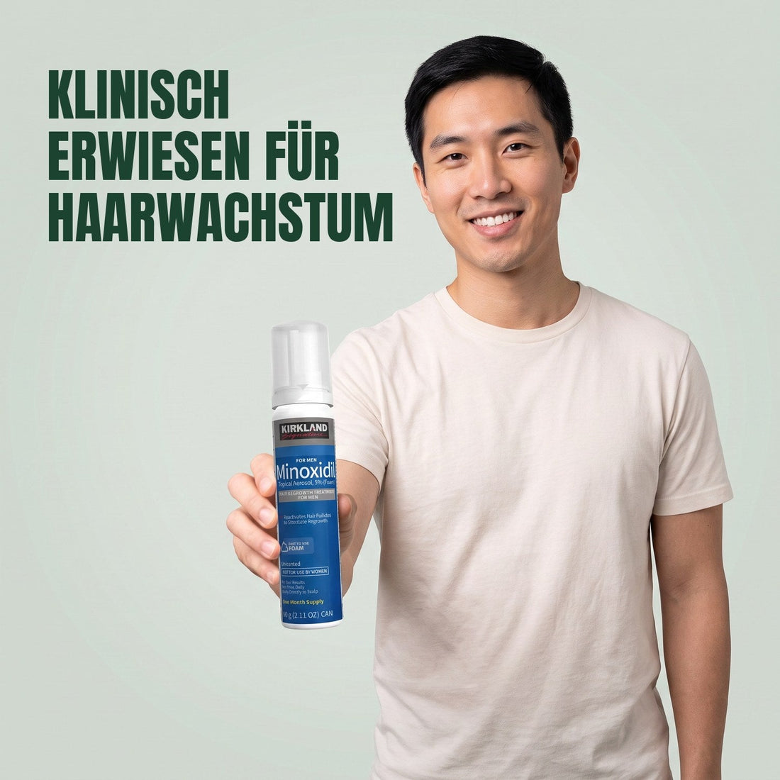 Kirkland Signature Minoxidil Schaum 5% für Männer - 1 Dose (1-Monatsvorrat)