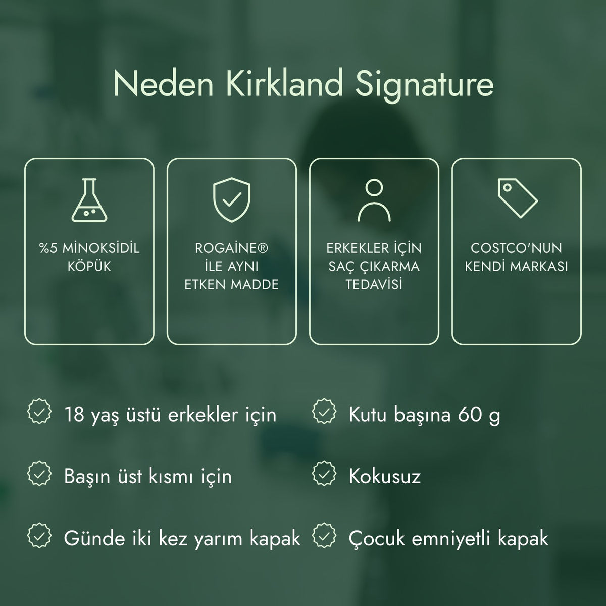 Neden Kirkland Signature: %5 minoksidil köpük, Rogaine® ile aynı etken madde, Erkekler için saç çıkarma tedavisi, Costco'nun kendi markası