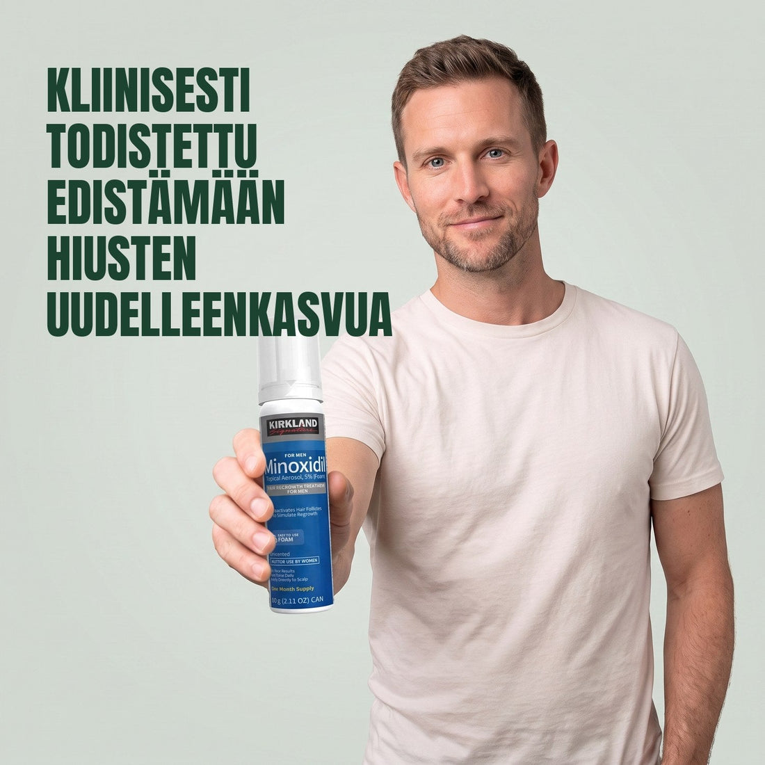 Kirkland Signature Minoksidiili-vaahto 5% miehille - 12 tölkkiä (12 kuukauden pakkaus)
