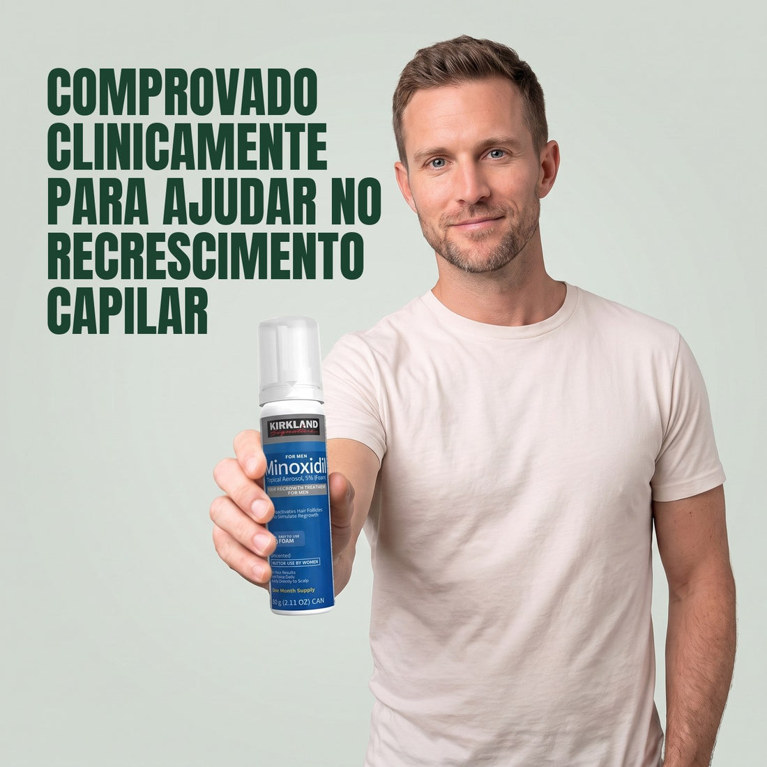 Espuma de Minoxidil Kirkland Signature 5% para Homens - 12 latas (suprimento para 12 meses)