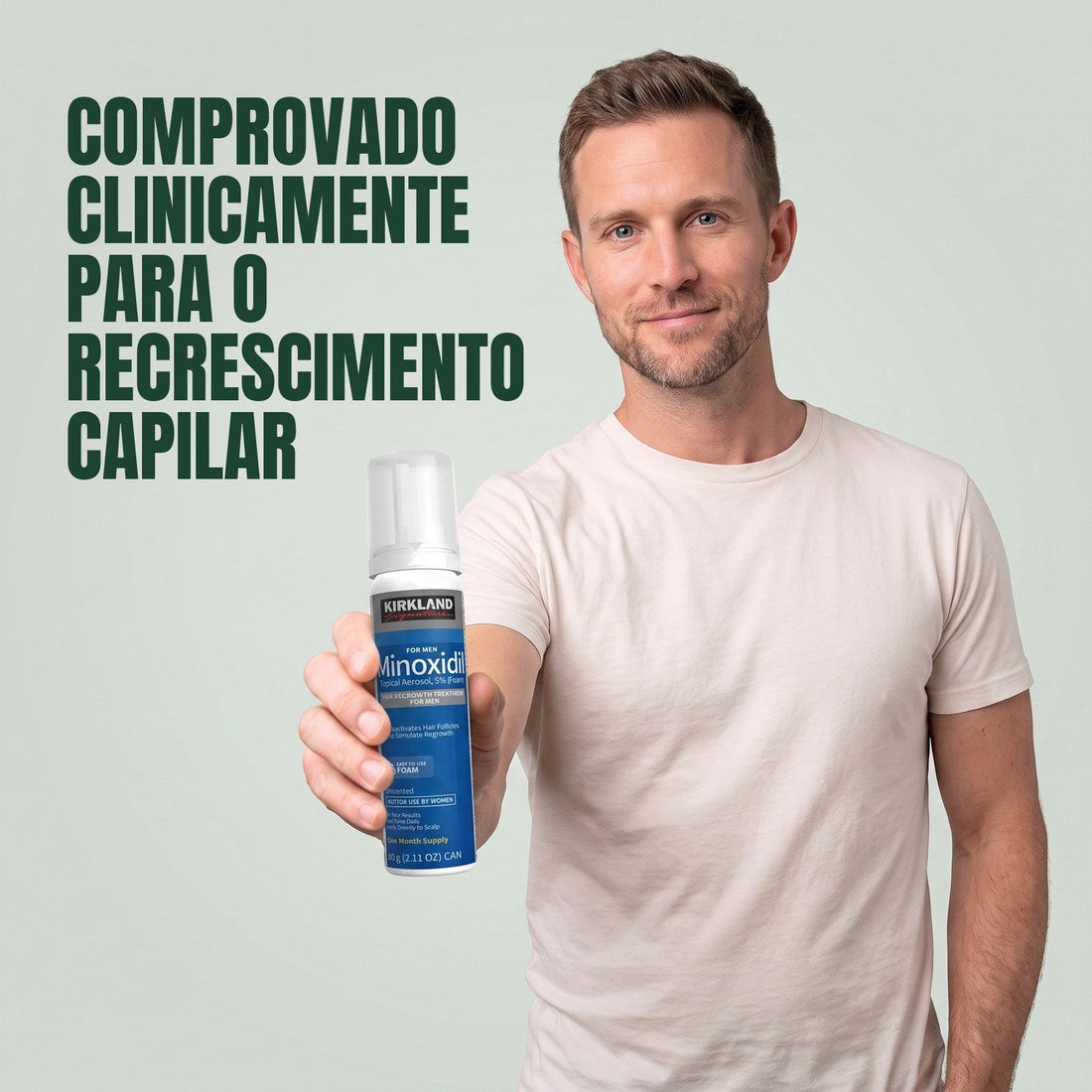 Espuma de Minoxidil Kirkland Signature 5% para Homem - 12 latas (fornecimento para 12 meses)