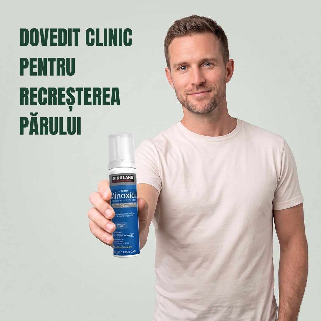 Spumă Kirkland Signature Minoxidil 5% pentru bărbați - 12 cutii (rezervă pentru 12 luni)