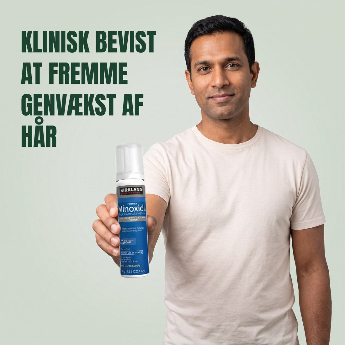 Kirkland Signature Minoxidil Skum 5% til Mænd - 3 dåser (3 måneders forbrug)