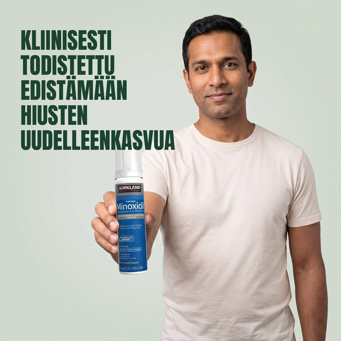 Kirkland Signature Minoxidil-vaahto 5% miehille - 3 tölkkiä (3 kuukauden pakkaus)