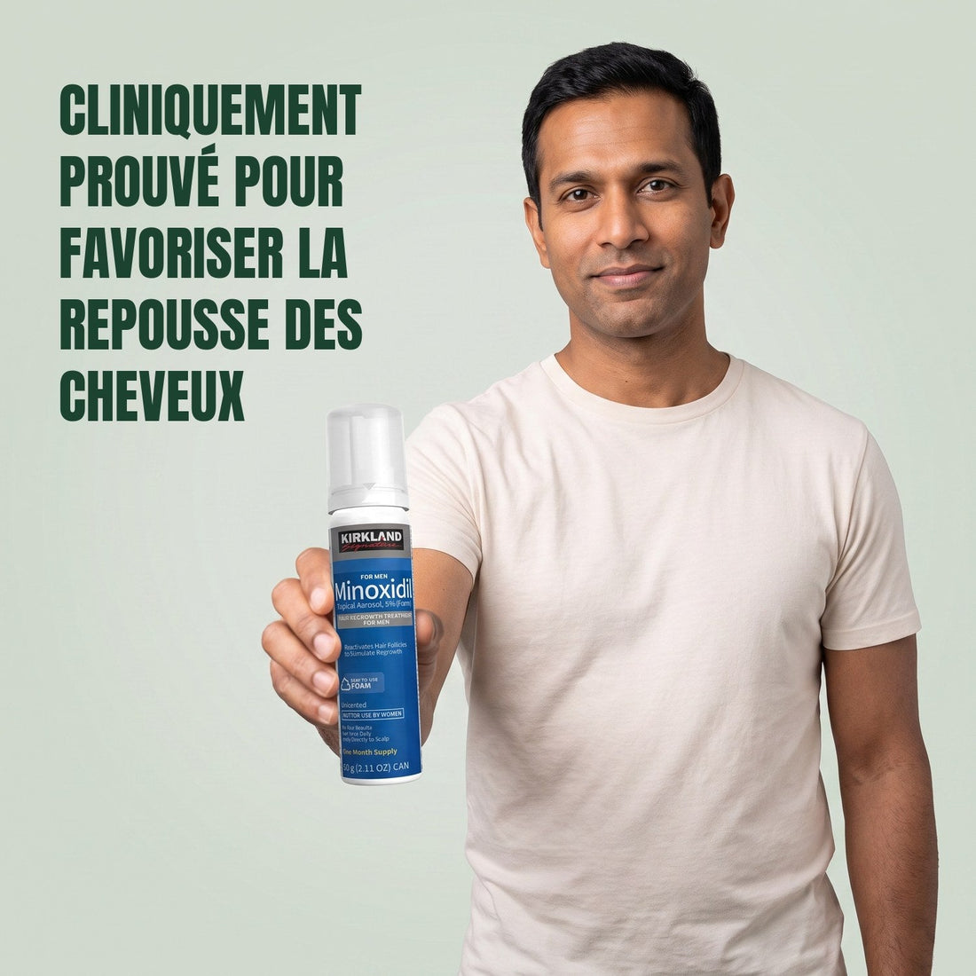Mousse Minoxidil Kirkland Signature 5% pour Hommes - 3 flacons (réserve de 3 mois)