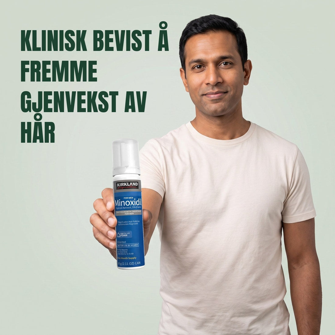 Kirkland Signature Minoxidil Skum 5% for menn - 3 bokser (3 måneders forbruk)