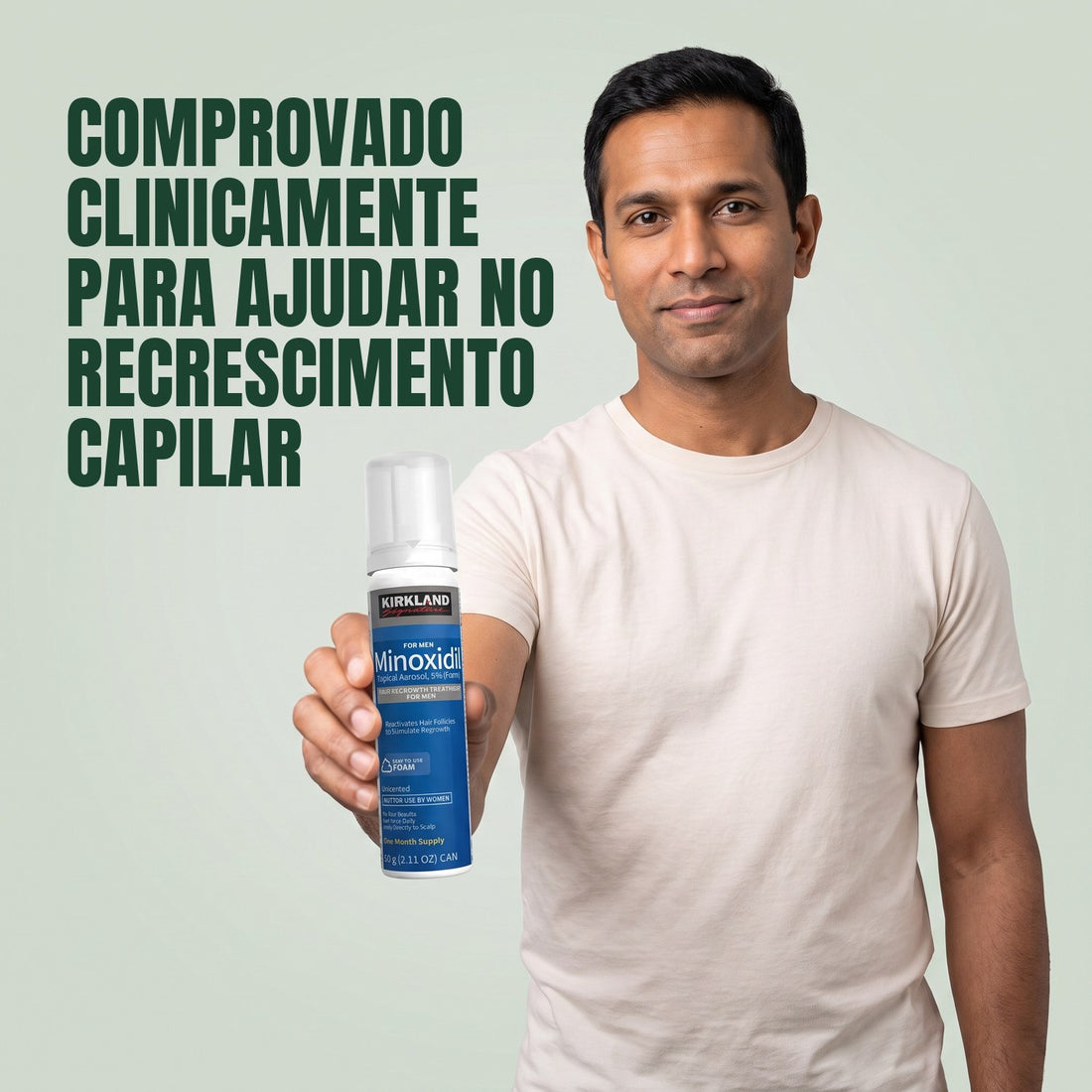 Espuma de Minoxidil Kirkland Signature 5% para Homens - 3 latas (suprimento para 3 meses)