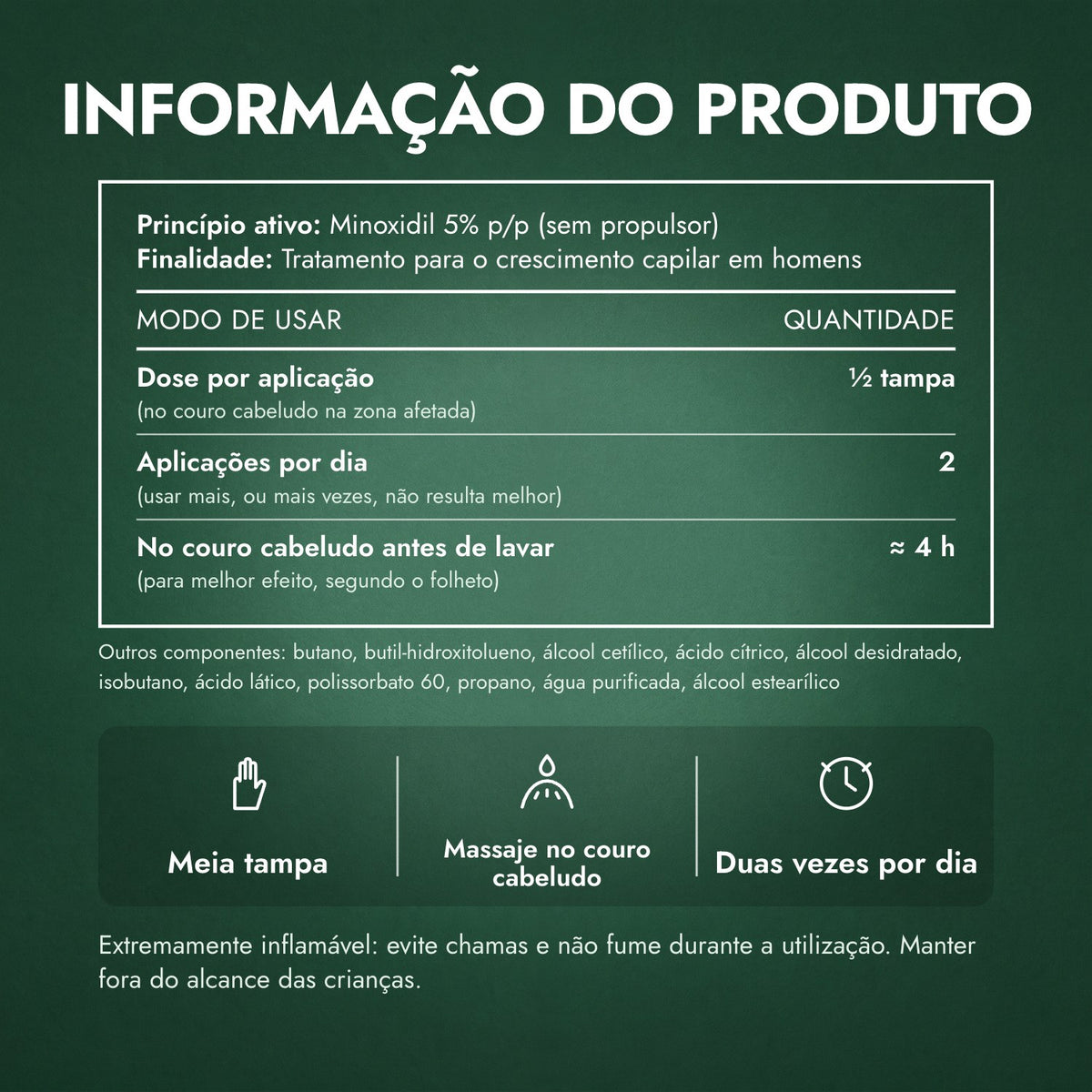 Informação do produto: Kirkland Signature Minoxidil Espuma 5%