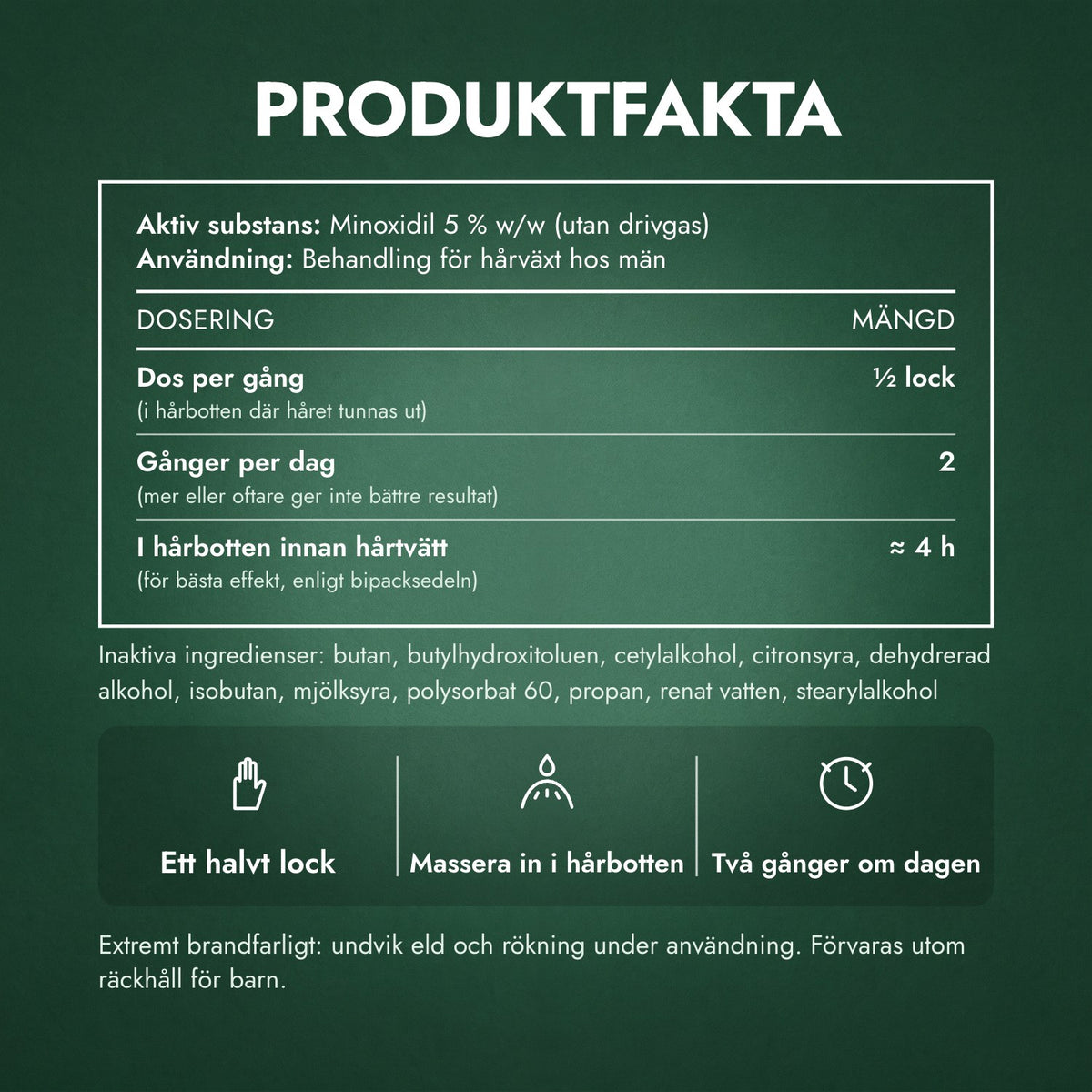 Produktfakta: Kirkland Signature Minoxidil skum 5 %
