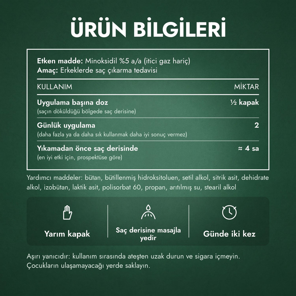 Ürün bilgileri: Kirkland Signature %5 Minoksidil Köpük