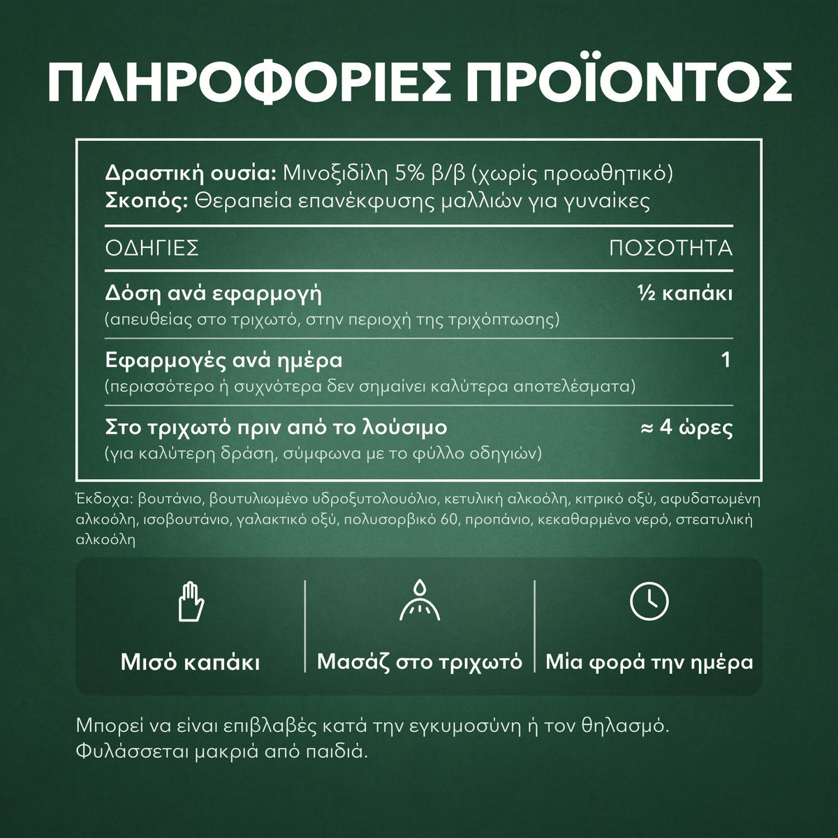 Πληροφορίες προϊόντος: Αφρός μινοξιδίλης 5% για γυναίκες