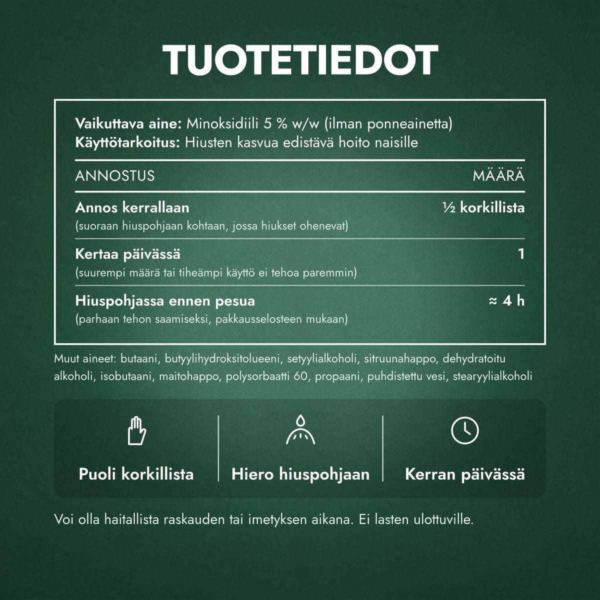 Tuotetiedot: Minoksidiilivaahto 5 % naisille