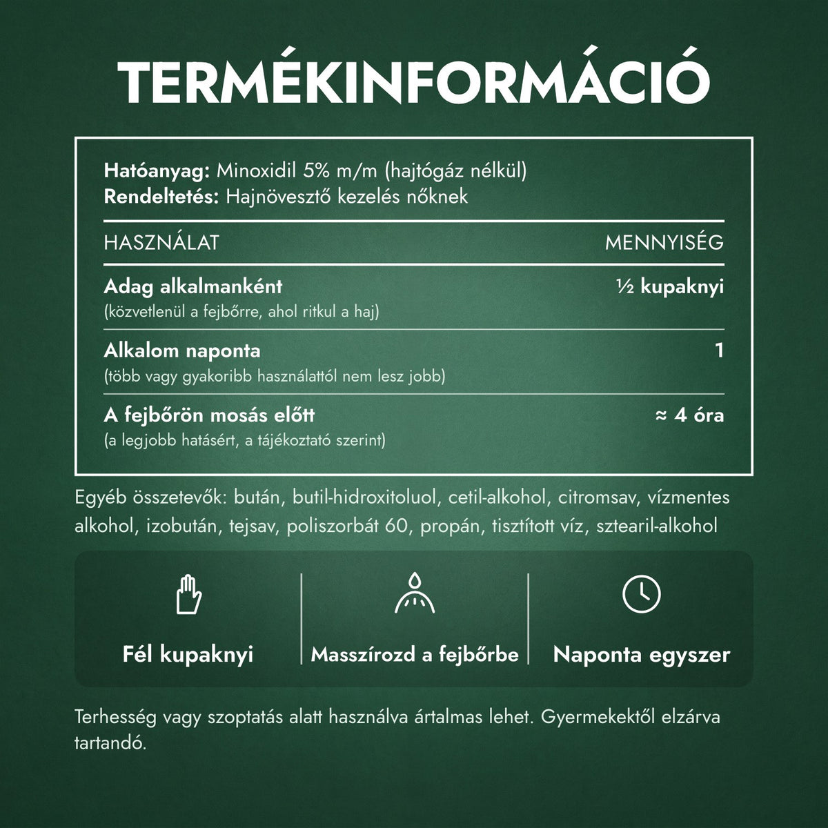 Termékinformáció: Minoxidil hab 5% nőknek