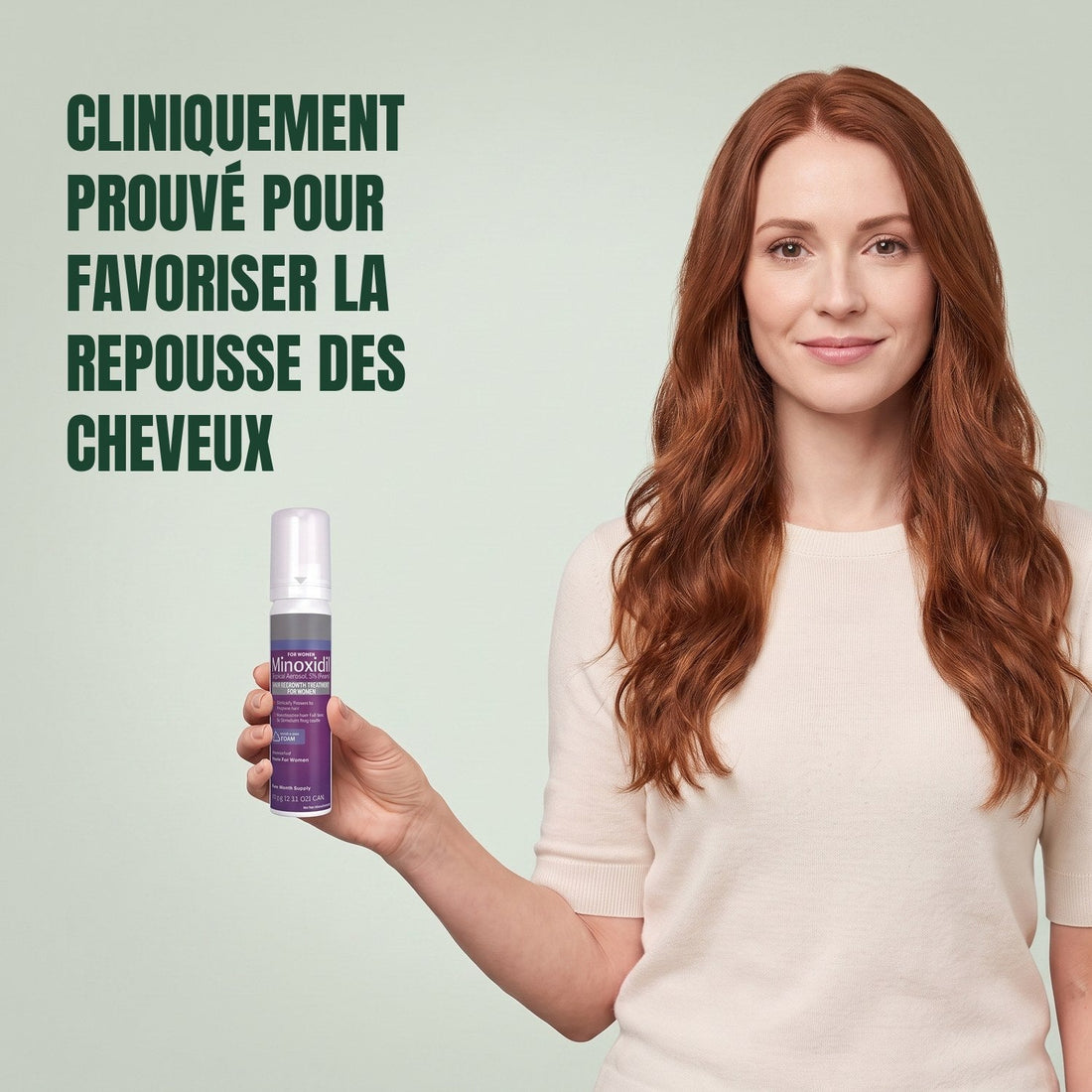 Mousse Minoxidil Kirkland Signature 5% pour Femmes - 1 flacon (réserve de 2 mois)