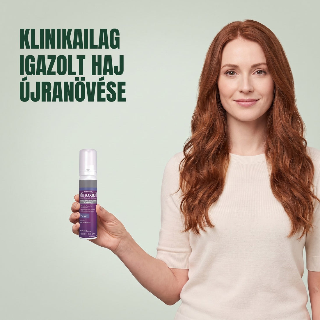 Kirkland Signature Minoxidil Foam 5% for Women - retail box with one 60 g can beside it