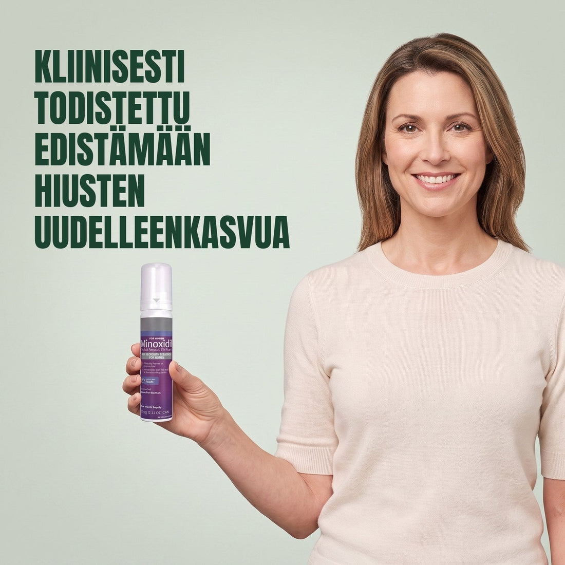 Kirkland Signature Minoxidil-vaahto 5% naisille - 3 tölkkiä (6 kuukauden pakkaus)