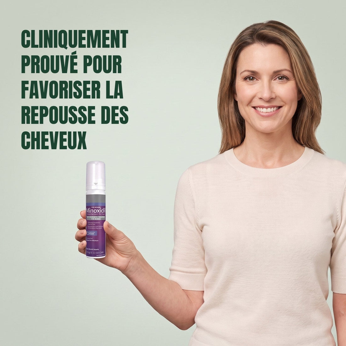 Mousse Minoxidil Kirkland Signature 5% pour Femmes - 3 flacons (réserve de 6 mois)