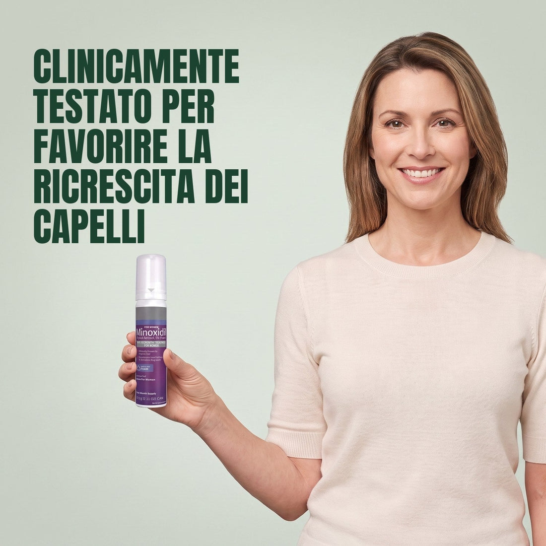 Schiuma di Minoxidil Kirkland Signature 5% per Donna - 3 lattine (scorta per 6 mesi)