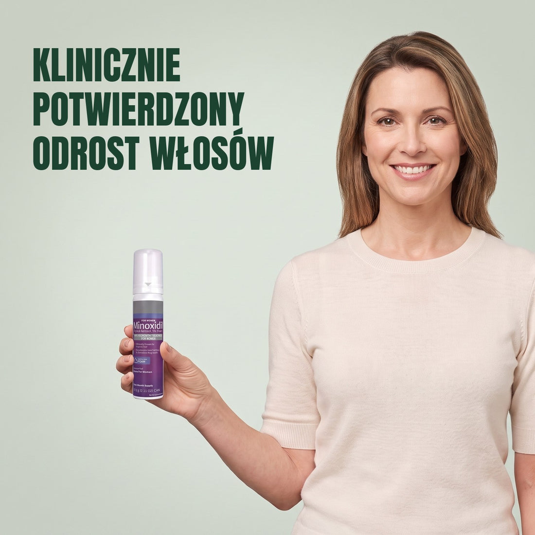 Kirkland Signature pianka Minoxidil 5% dla kobiet - 3 pojemniki (zapas na 6 miesięcy)