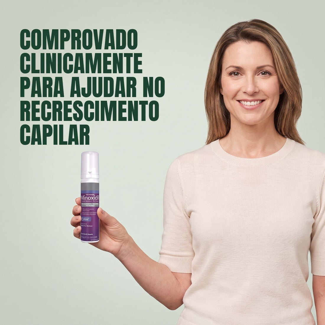 Kirkland Signature Minoxidil Espuma 5% para Mulheres - 3 latas (suprimento para 6 meses)