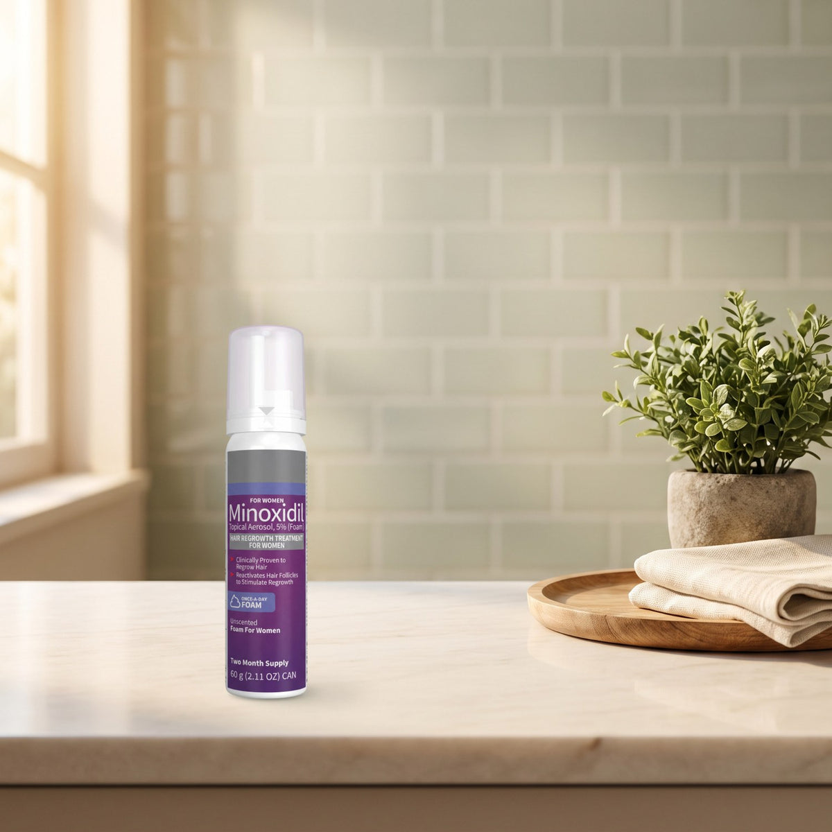 Minoxidil pěna 5 % pro ženy při každodenním použití