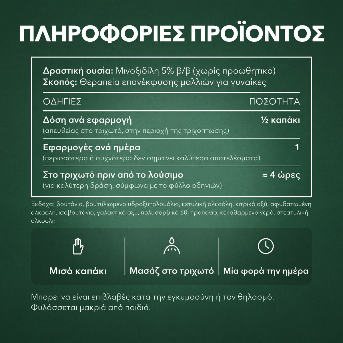 Πληροφορίες προϊόντος: Αφρός μινοξιδίλης 5% για γυναίκες