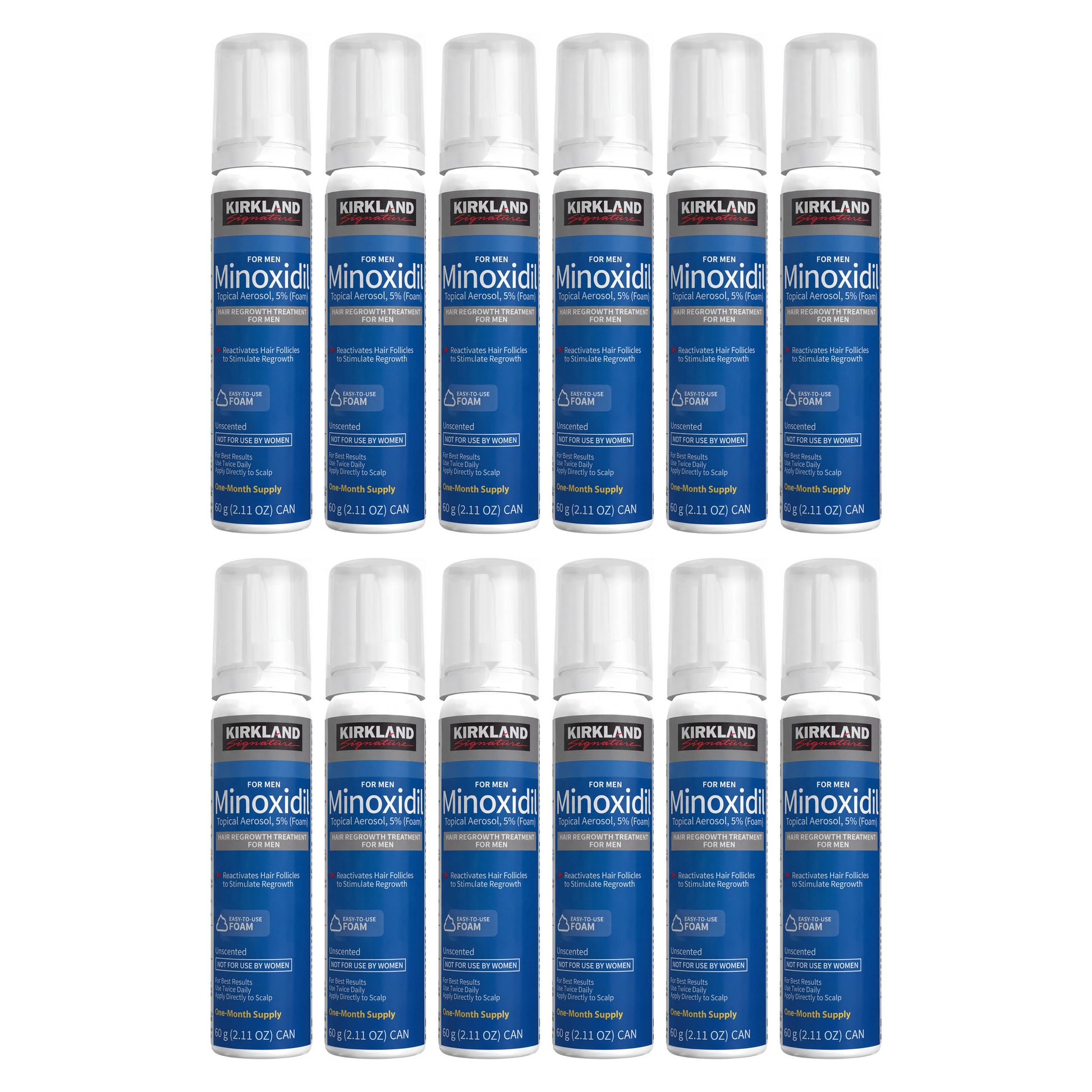 Kirkland Signature Minoxidil Schiuma 5% per Uomo - 12 lattine (scorta per 12 mesi)