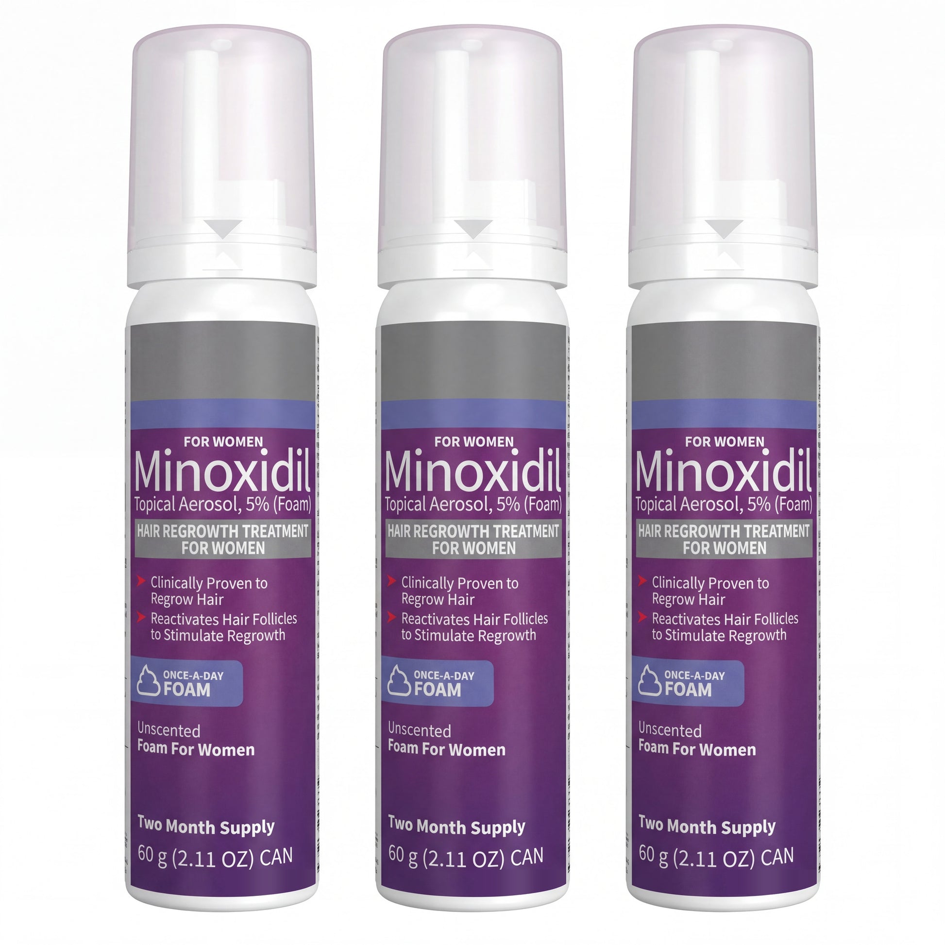 Schiuma di Minoxidil Kirkland Signature 5% per Donna - 3 lattine (scorta per 6 mesi)